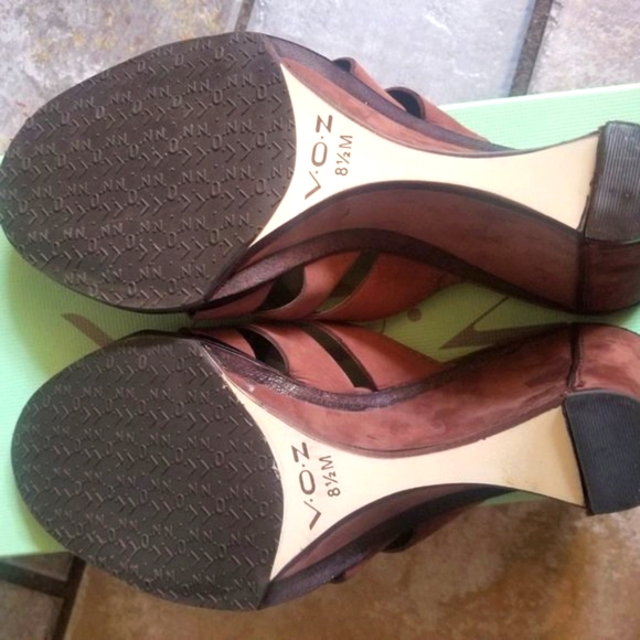 V.O.Z Rich brown suede Wedge Slide. - Picture 8 of 9